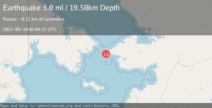 Map of BERING STRAIT