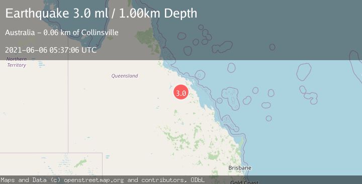 Map of QUEENSLAND, AUSTRALIA