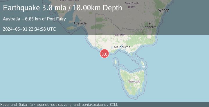 Map of NEAR S.E. COAST OF AUSTRALIA