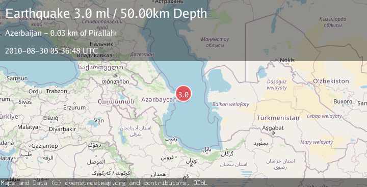 Map of CASPIAN SEA, OFFSHORE AZERBAIJAN