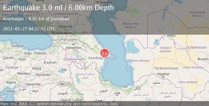 Map of CASPIAN SEA, OFFSHORE AZERBAIJAN