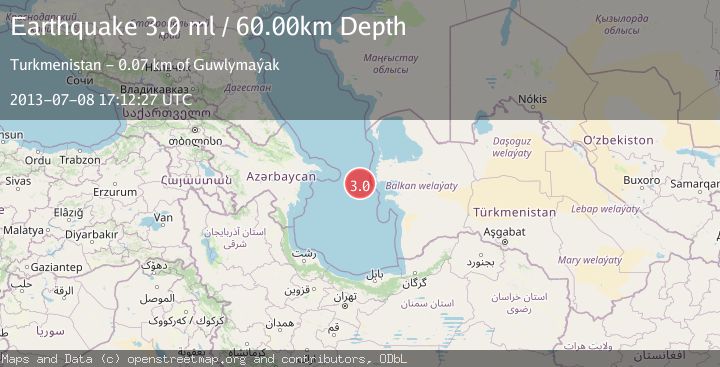 Map of CASPIAN SEA, OFFSHR TURKMENISTAN