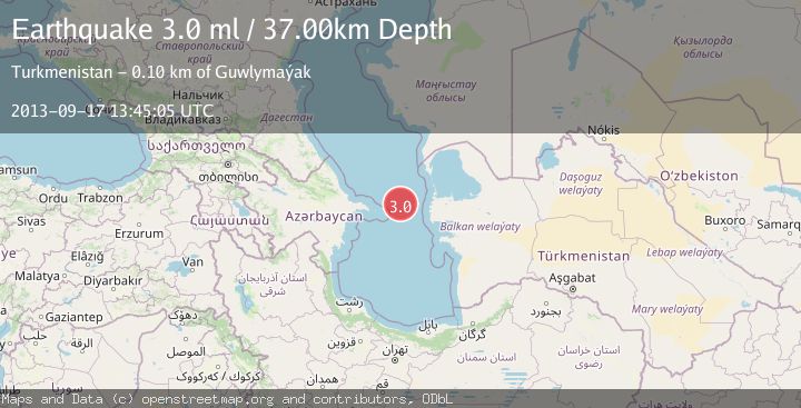 Map of CASPIAN SEA, OFFSHR TURKMENISTAN