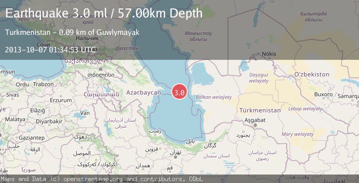 Map of CASPIAN SEA, OFFSHR TURKMENISTAN