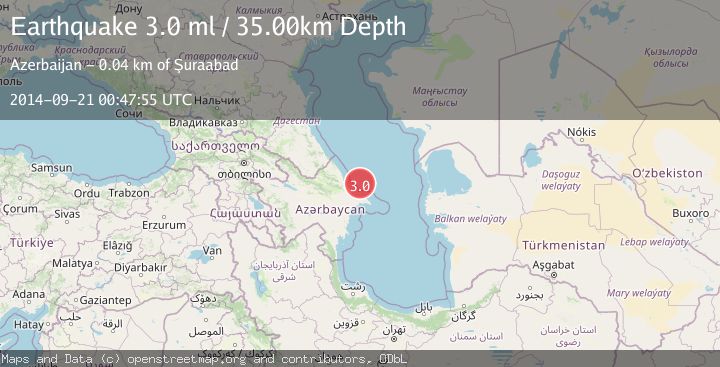 Map of CASPIAN SEA, OFFSHORE AZERBAIJAN
