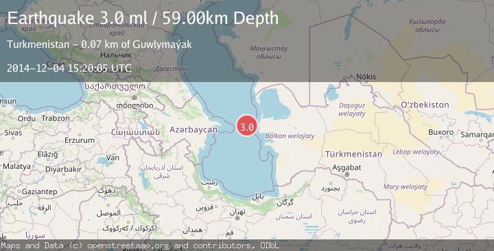 Map of CASPIAN SEA, OFFSHR TURKMENISTAN