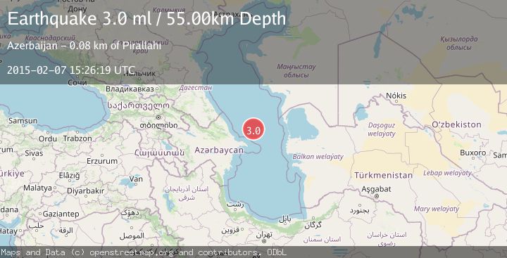 Map of CASPIAN SEA, OFFSHORE AZERBAIJAN