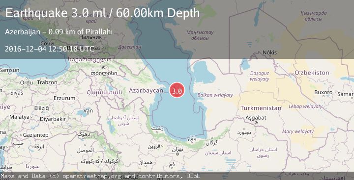 Map of CASPIAN SEA, OFFSHORE AZERBAIJAN