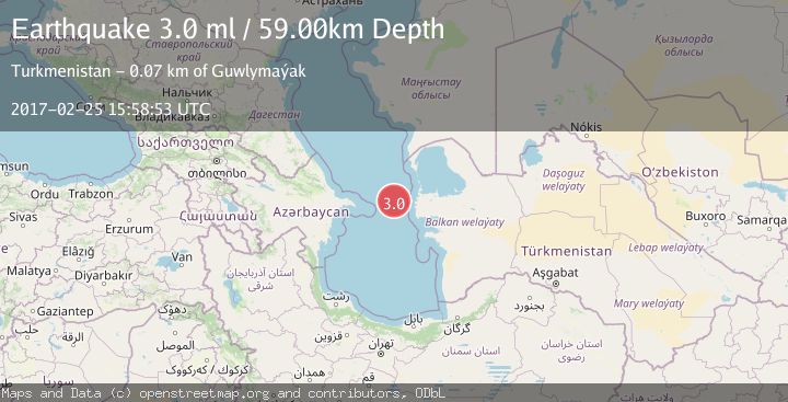 Map of CASPIAN SEA, OFFSHR TURKMENISTAN