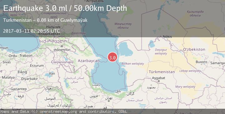 Map of CASPIAN SEA, OFFSHR TURKMENISTAN