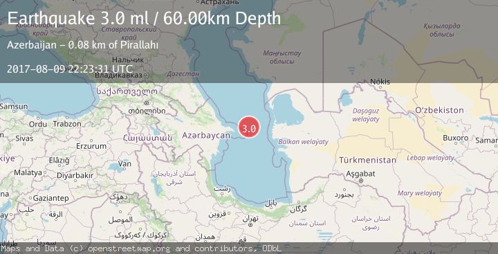 Map of CASPIAN SEA, OFFSHORE AZERBAIJAN