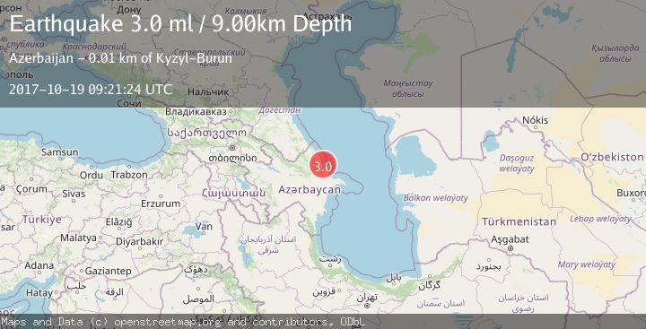 Map of CASPIAN SEA, OFFSHORE AZERBAIJAN