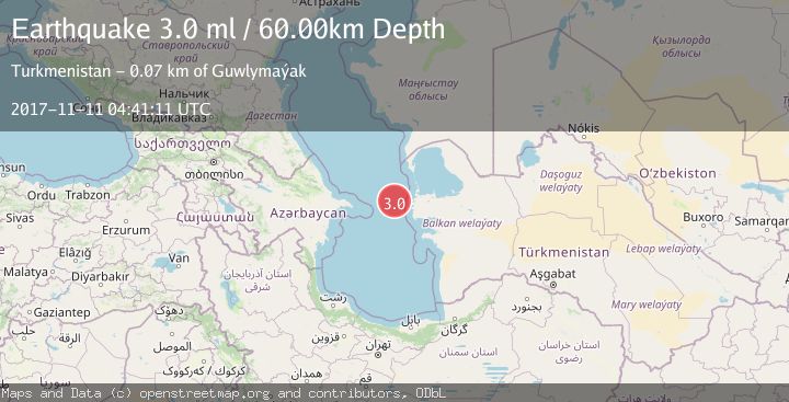 Map of CASPIAN SEA, OFFSHR TURKMENISTAN