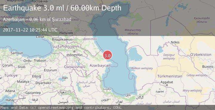 Map of CASPIAN SEA, OFFSHORE AZERBAIJAN