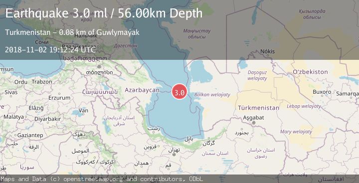 Map of CASPIAN SEA, OFFSHR TURKMENISTAN