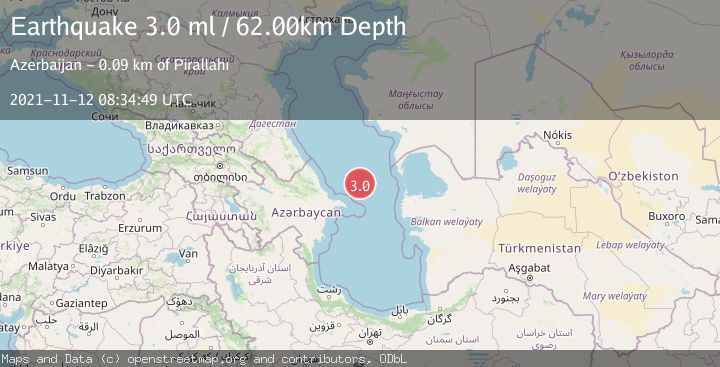 Map of CASPIAN SEA, OFFSHORE AZERBAIJAN