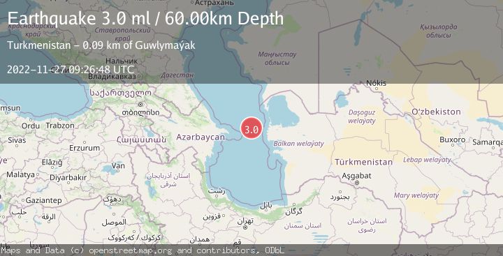 Map of CASPIAN SEA, OFFSHR TURKMENISTAN