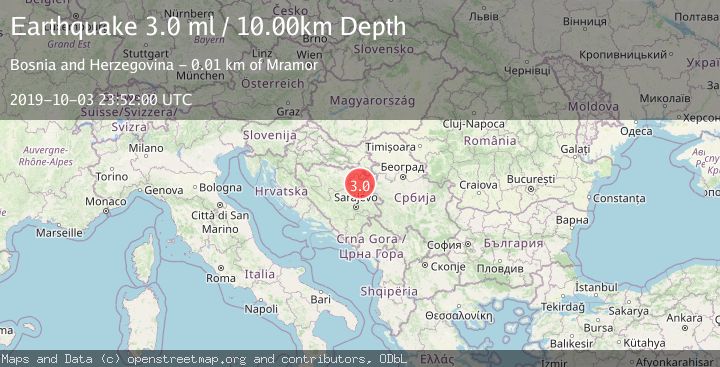 Map of BOSNIA AND HERZEGOVINA