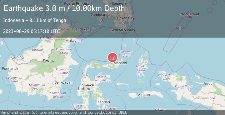 Map of MINAHASA, SULAWESI, INDONESIA