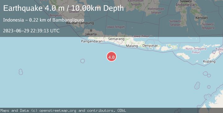 Map of SOUTH OF JAVA, INDONESIA