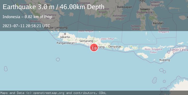 Map of JAVA, INDONESIA