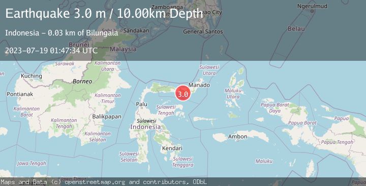 Map of MINAHASA, SULAWESI, INDONESIA