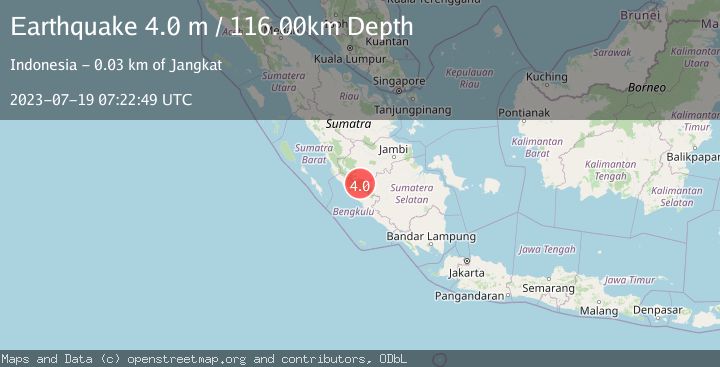 Map of SOUTHERN SUMATRA, INDONESIA