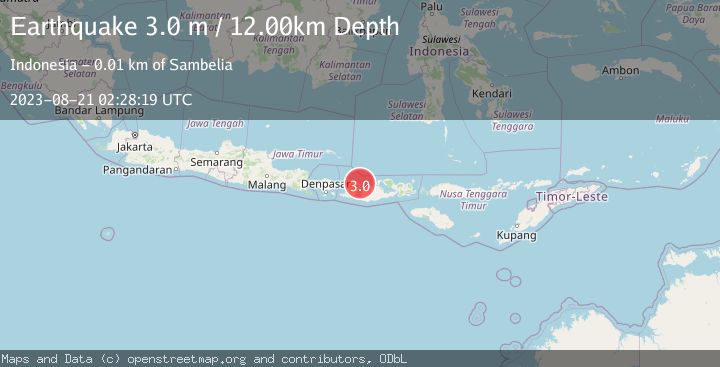 Map of LOMBOK REGION, INDONESIA