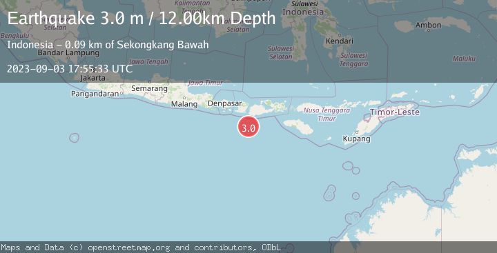 Map of LOMBOK REGION, INDONESIA