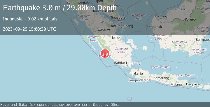Map of SOUTHERN SUMATRA, INDONESIA