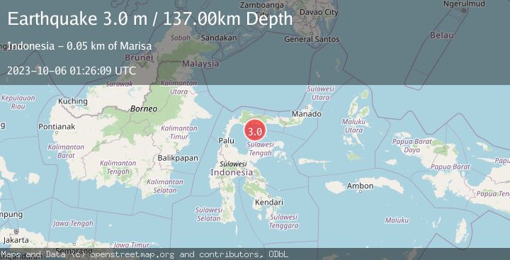 Map of MINAHASA, SULAWESI, INDONESIA