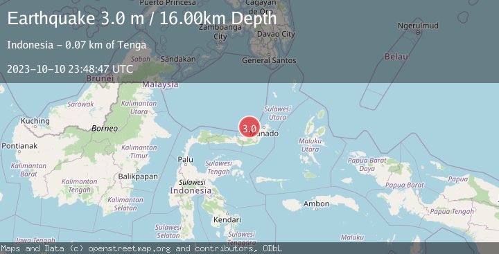 Map of MINAHASA, SULAWESI, INDONESIA