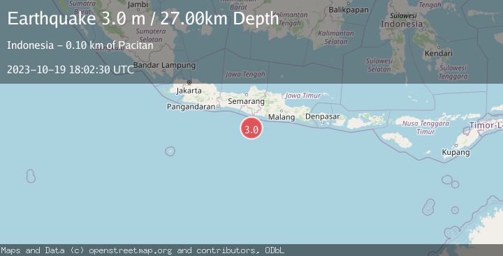 Map of SOUTH OF JAVA, INDONESIA