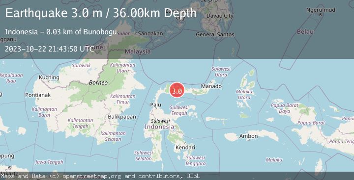 Map of MINAHASA, SULAWESI, INDONESIA