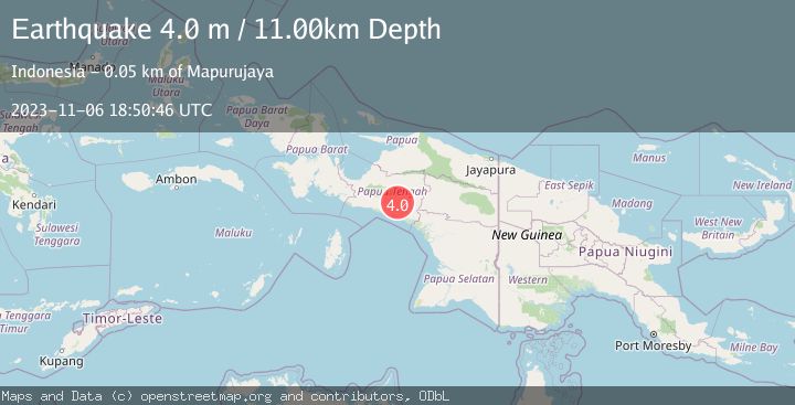 Map of PAPUA, INDONESIA