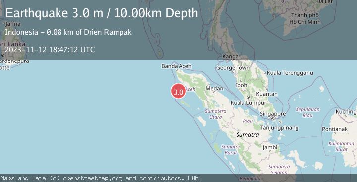 Map of OFF W COAST OF NORTHERN SUMATRA