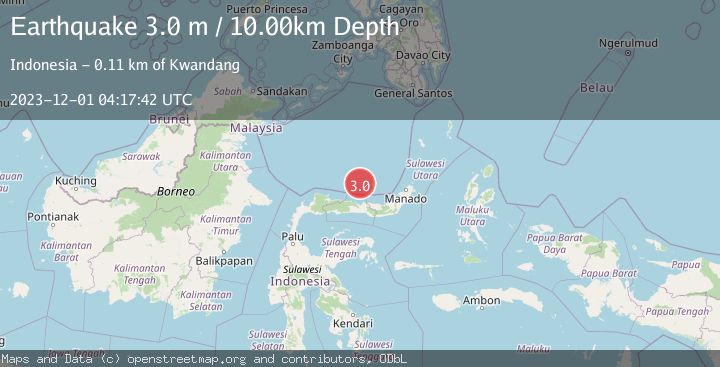 Map of MINAHASA, SULAWESI, INDONESIA