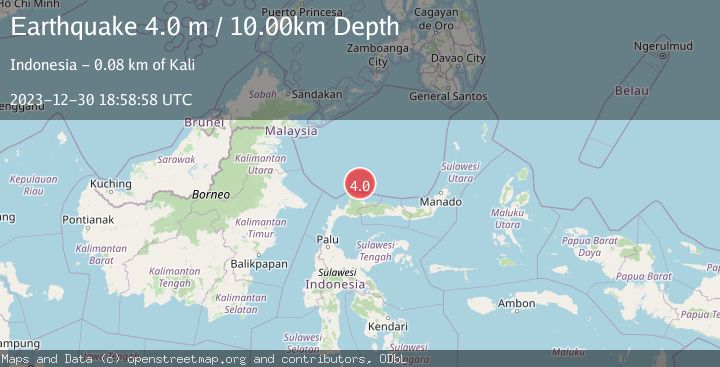 Map of MINAHASA, SULAWESI, INDONESIA
