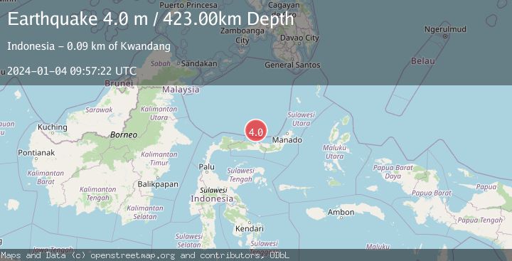 Map of MINAHASA, SULAWESI, INDONESIA