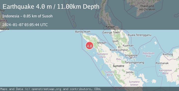 Map of NORTHERN SUMATRA, INDONESIA