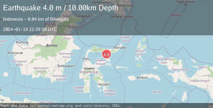 Map of MINAHASA, SULAWESI, INDONESIA