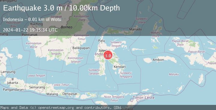 Map of SULAWESI, INDONESIA