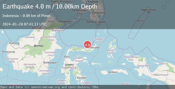 Map of MINAHASA, SULAWESI, INDONESIA