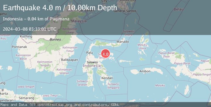 Map of SULAWESI, INDONESIA