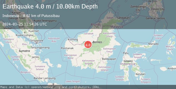 Map of KALIMANTAN, INDONESIA