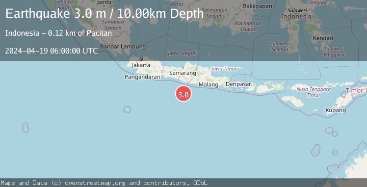 Map of SOUTH OF JAVA, INDONESIA