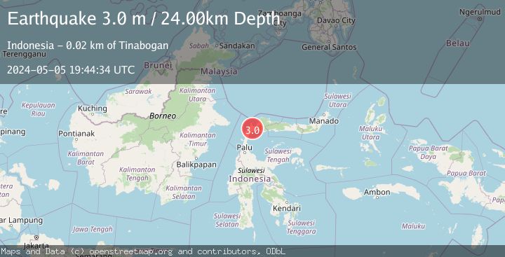 Map of MINAHASA, SULAWESI, INDONESIA