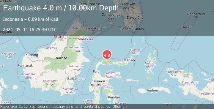 Map of MINAHASA, SULAWESI, INDONESIA