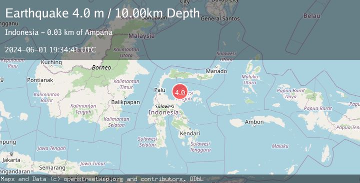 Map of SULAWESI, INDONESIA