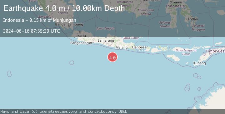 Map of SOUTH OF JAVA, INDONESIA